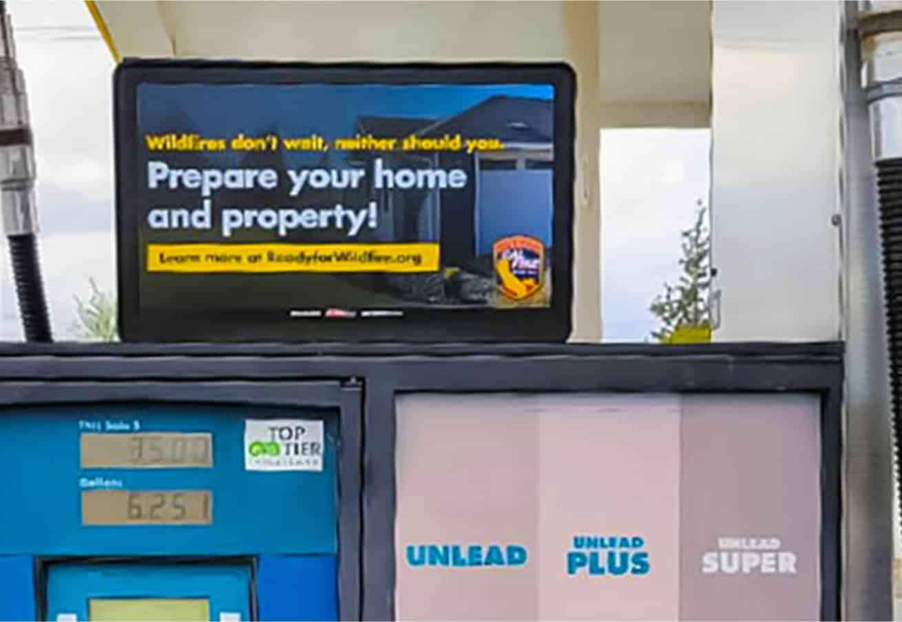 Advertisement over gas station pump