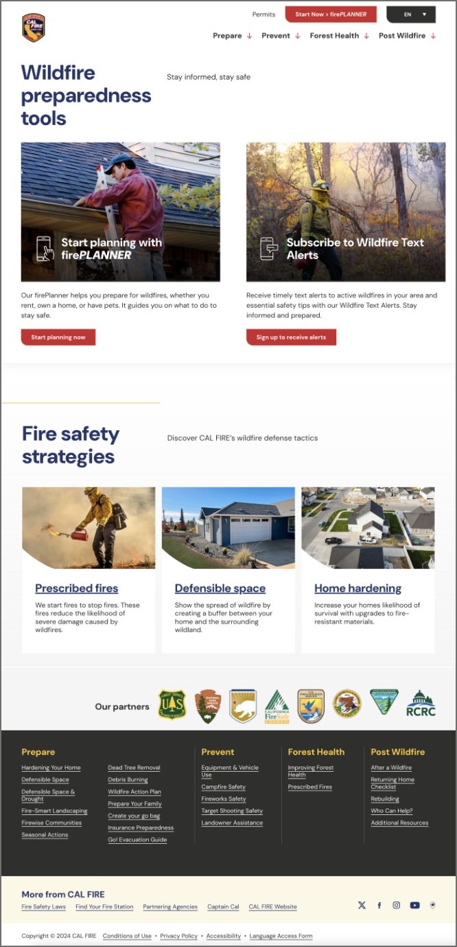 Cal Fire campaign website